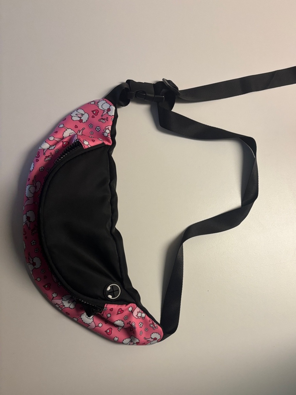 Pink Poodle Patterned Women's Crossbody Belt Bag